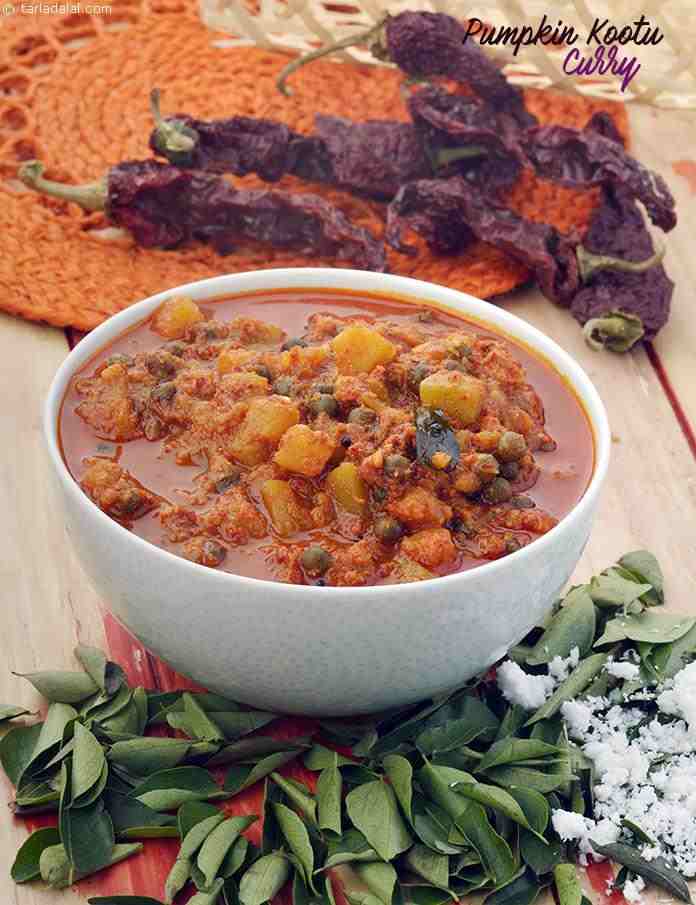 Pumpkin Kootu Curry,  Pumpkin and Kala Vatana Subzi recipe