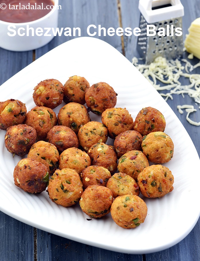 Schezwan cheese balls recipe | Indo Chinese Schezwan balls | Chinese snacks in India |