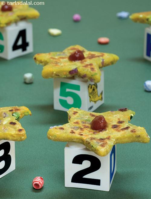 Soya and Veggies Star Paratha, Finger Foods for Kids recipe