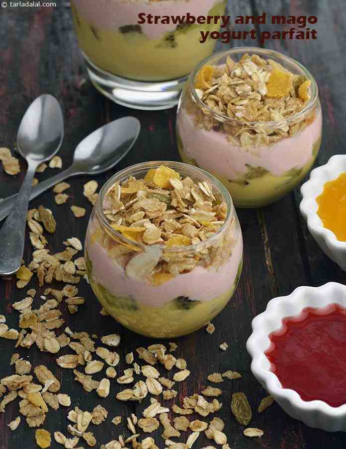 Strawberry and Mango Yoghurt Parfaits recipe