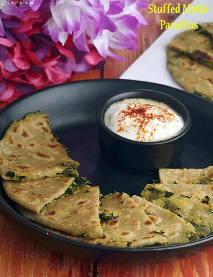 Stuffed Methi Parathas recipe