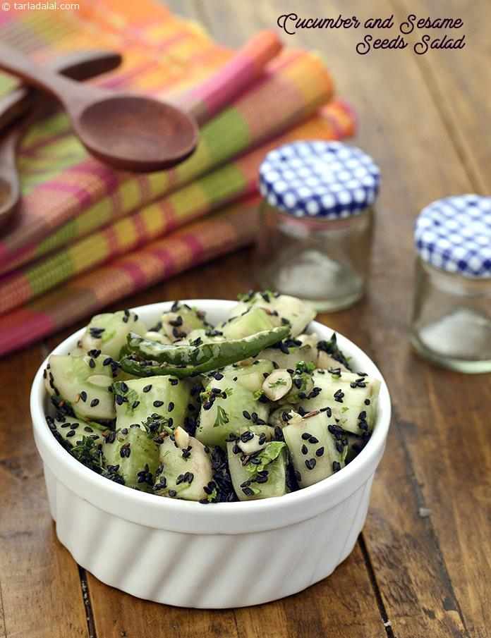 Cucumber and Sesame Seeds Salad recipe, Indian Recipes