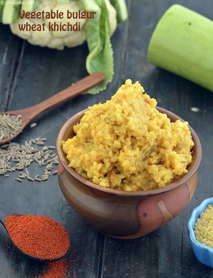 Vegetable Bulgur Wheat Khichdi, Low Salt Recipe, Tarla Dalal