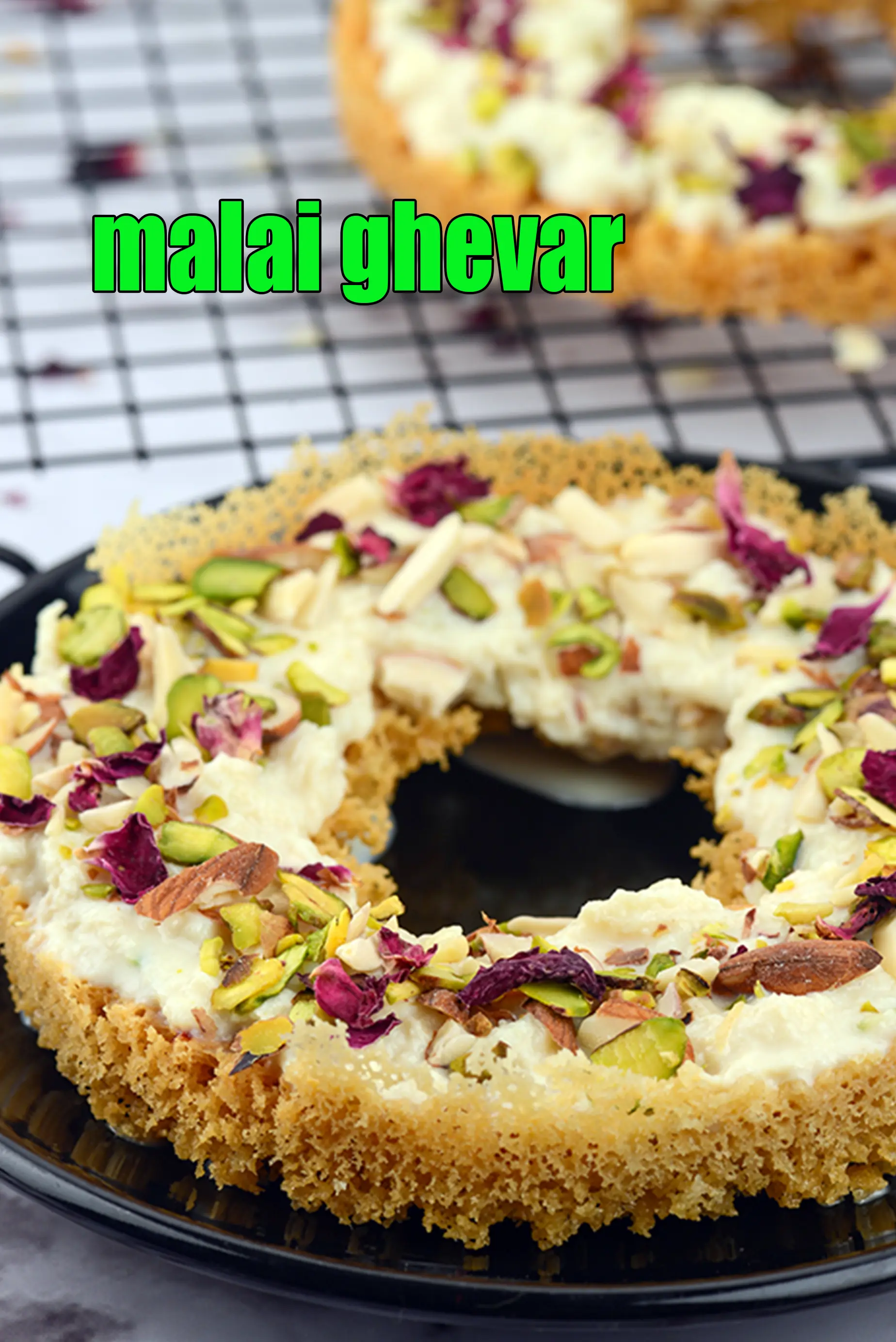  मलाई घेवर रेसिपी  |  रबड़ी घेवर  |  रबड़ी के साथ घेवर  |  malai ghevar recipe in Hindi  | 
