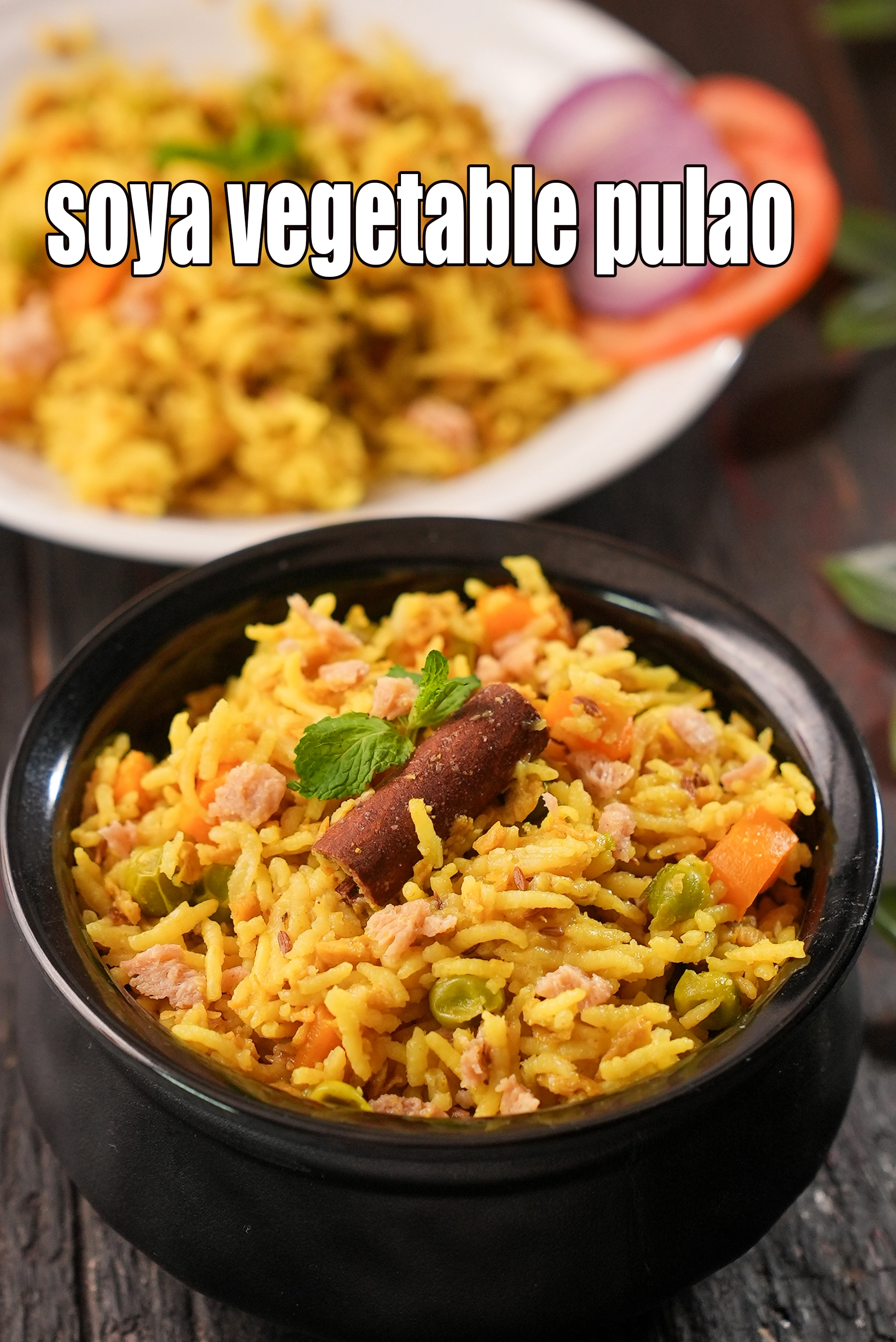 soya vegetable pulao recipe | healthy soya rice | Indian soya pulao using soya granules |Â 