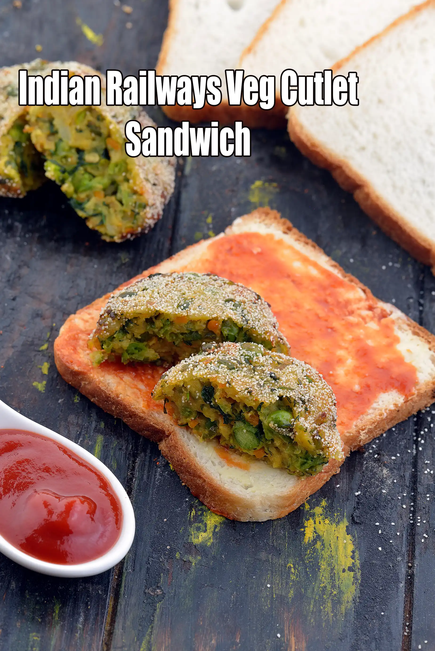 Indian Railways Veg Cutlet Sandwich recipe | Train Cutlet | Railway Style Vegetable Cutlets |