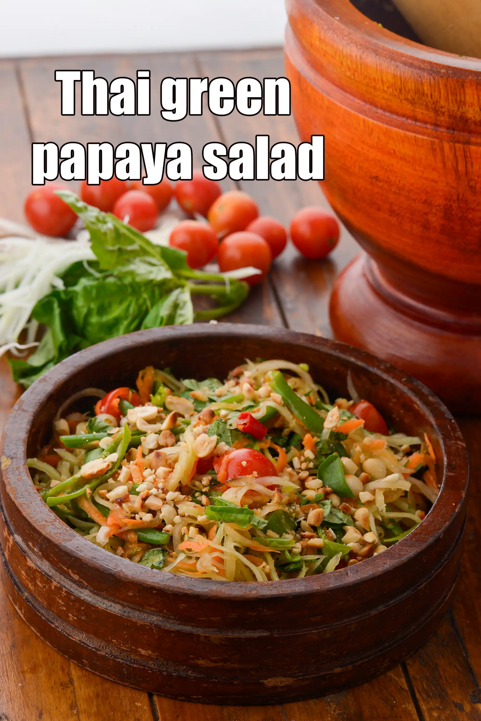 Thai green papaya salad recipe | veg Som Tam | healthy green papaya salad with vegetables |