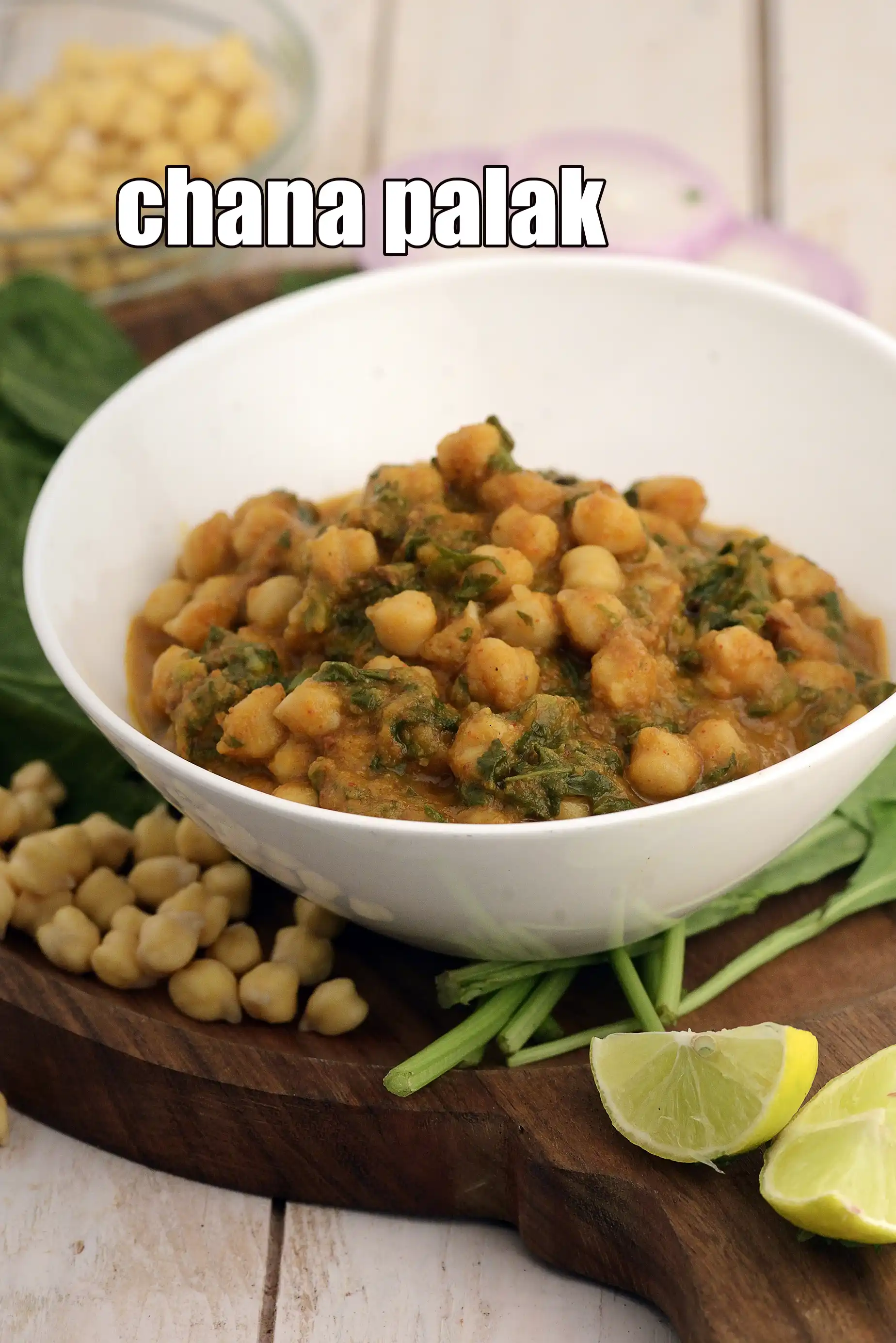 chana palak recipe | chole palak | palak chole | chickpeas with spinach |