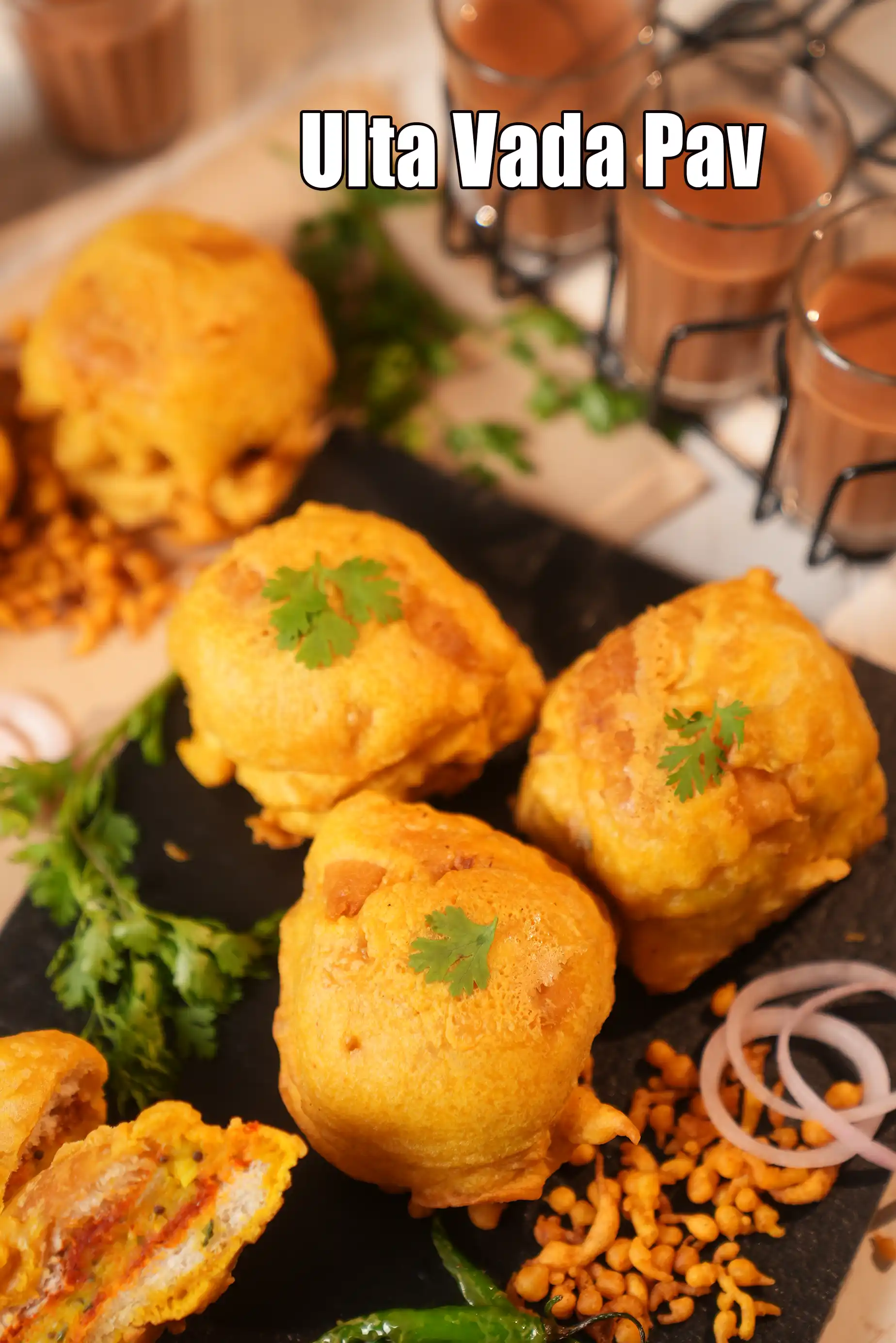 ulta vada pav recipe | inside out vada pav | popular street style vada pav |