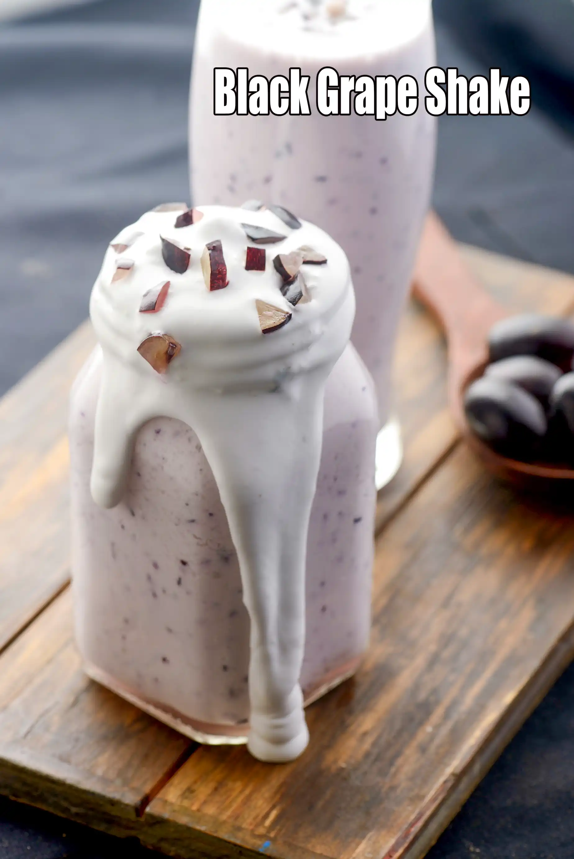 black grape shake | Indian style black grape milkshake |