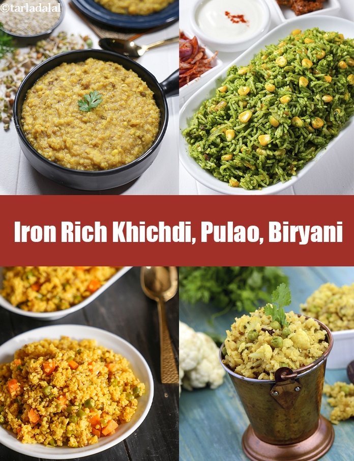 Iron Rich Khichdi, Pulao, Biryani