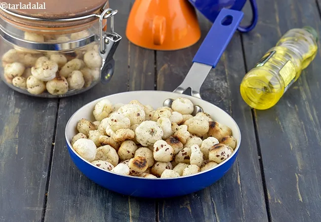roasted makhana recipe | roasted lotus seeds | phool makhana snack | roasted fox nut