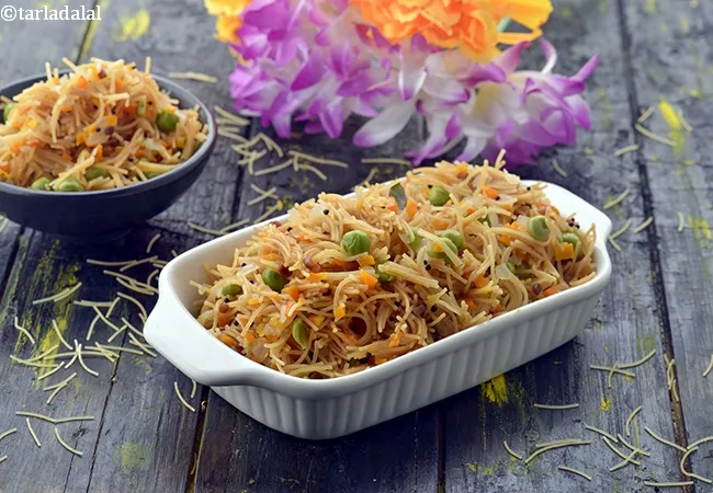 semiya veg upma recipe | whole wheat vermicelli vegetable upma | healthy semiya upma | low salt semiya upma for hypertension