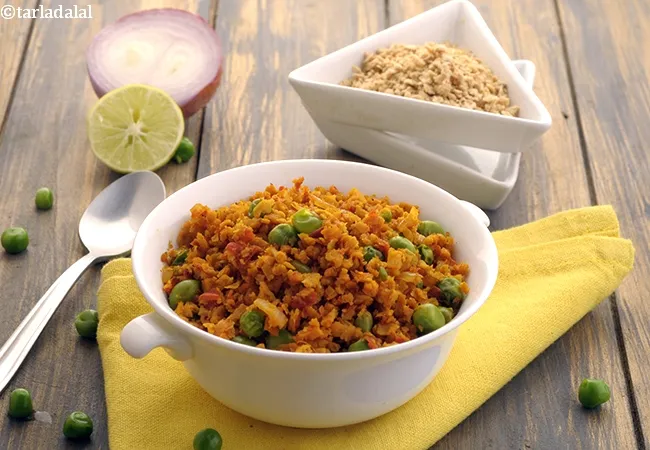 soya bhurji recipe | soya matar bhurji | soya bhurji from soya granules