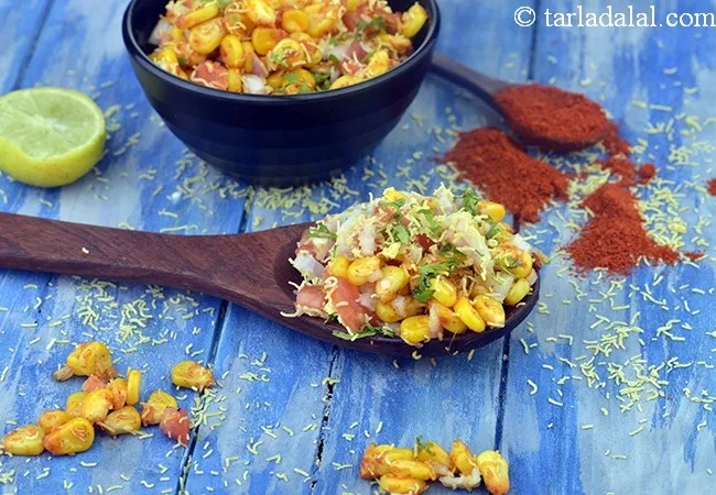 spicy corn chaat recipe | masala corn chaat | sweet corn chaat Indian style | crispy corn chaat kids recipe |