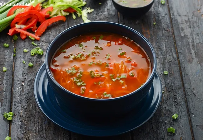 spicy stir fry soup recipe | cabbage and capsicum stir fry soup | healthy vegetable stir fry soup | stir fry soup for weight loss |
