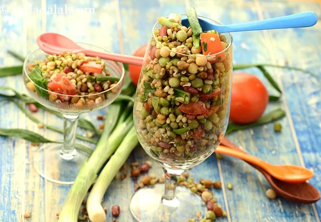 Sprouts, Spring Onion and Tomato Salad