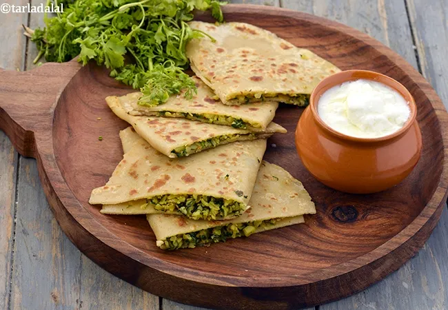 stuffed cauliflower paratha recipe | Indian gobhi paratha | gobi pudina paratha | spiced cauliflower flatbread |