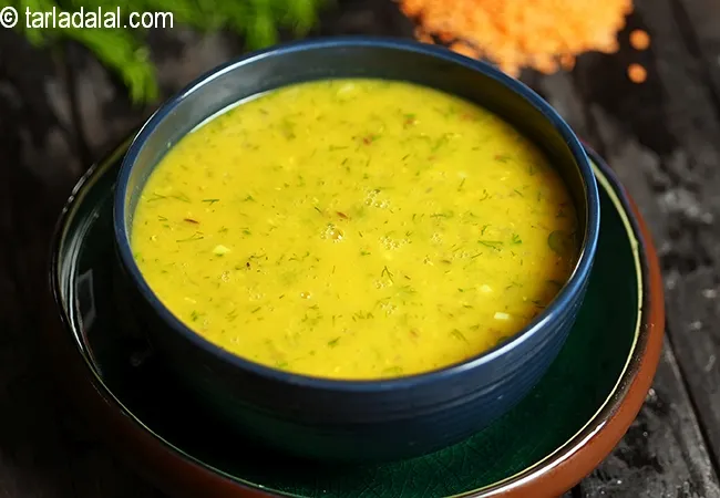suva masoor dal recipe | zero oil shepu dal | healthy masoor suva dal