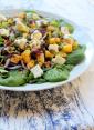 Roasted Pumpkin Salad with Spinach, Feta and Walnuts