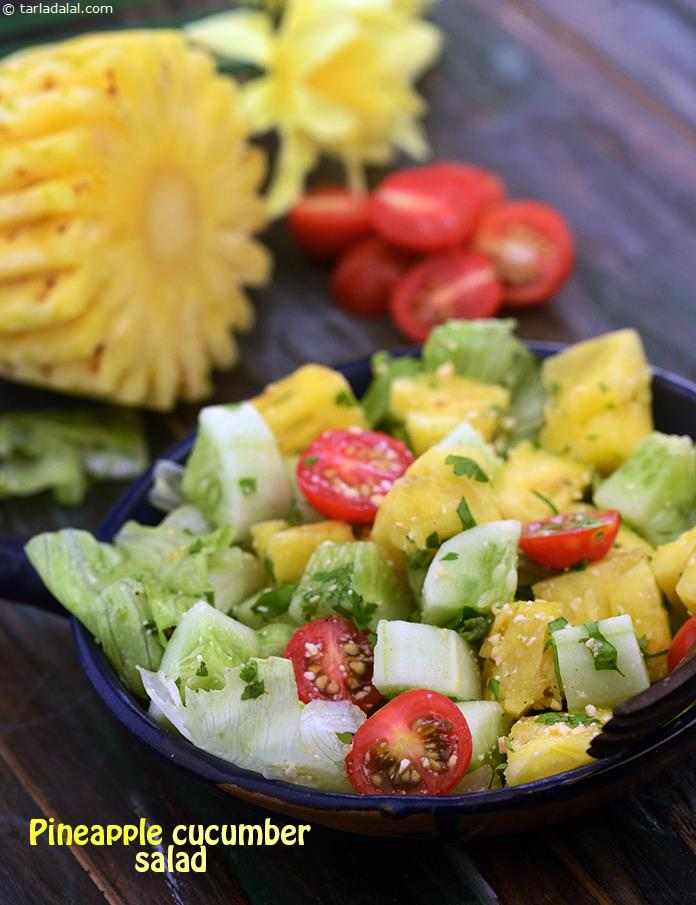 Pineapple Cucumber Salad ( Fibre Rich Salad) recipe, Indian Home ...