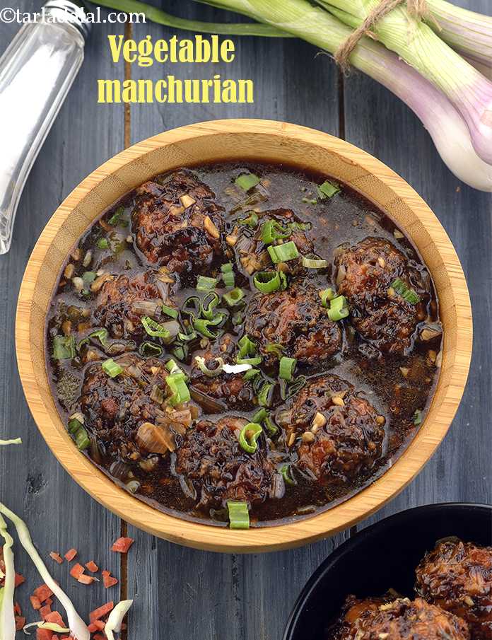 Vegetable Manchurian, Veg Manchurian with gravy Recipe, Manchurian gravy