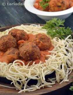 Cottage Cheese Balls In Tomato Sauce With Herbed Spaghetti Recipe
