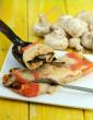 Baked Mushroom Rolls with Tomato and White Sauce in Hindi