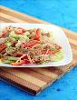 Cucumber, Tomato and Noodle Salad in Peanut Dressing