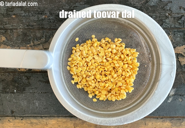 drained toovar dal