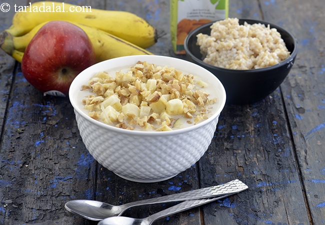 सेब और केला स्टील कट ओट्स | Apple and Banana Steel Cut Oats