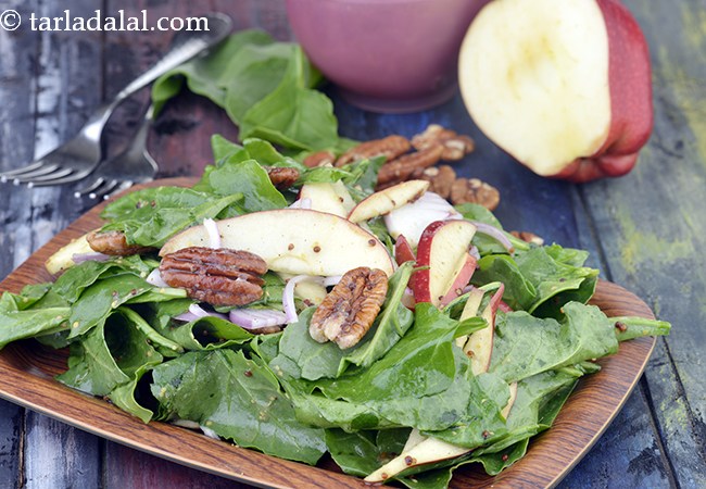 Baby Spinach, Apple and Pecan Salad