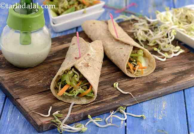 Bean Sprouts and Veggie Wrap, Protein Rich Recipe