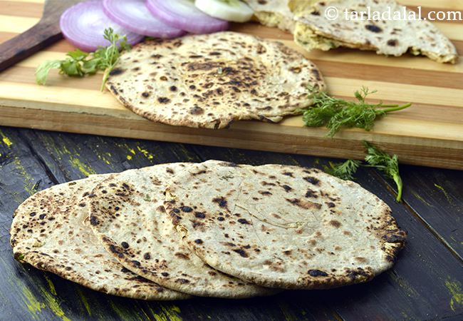  बेसन पराठा, तेल-रहित बेसन पराठा - Zero Oil Besan Paratha 