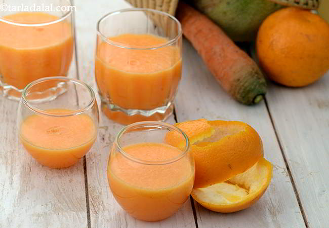 गाजर खरबूज संतरे का जूस रेसिपी | डिटॉक्स खरबूजा गाजर संतरे का रस | इम्यूनिटी के लिए गाजर तरबूज का रस | रोग प्रतिरोधक क्षमता बढ़ाने के लिए खरबूज गाजर संतरे का रस