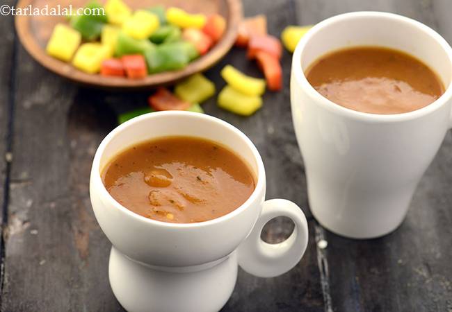 कॅरट एण्ड बेल पेपर सूप - Carrot and Bell Pepper Soup 