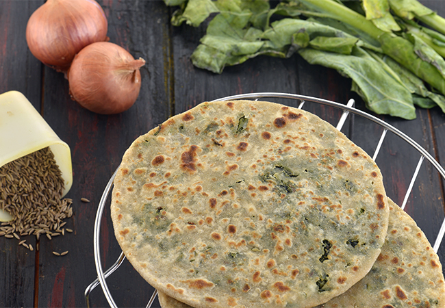 Cauliflower Greens Paratha