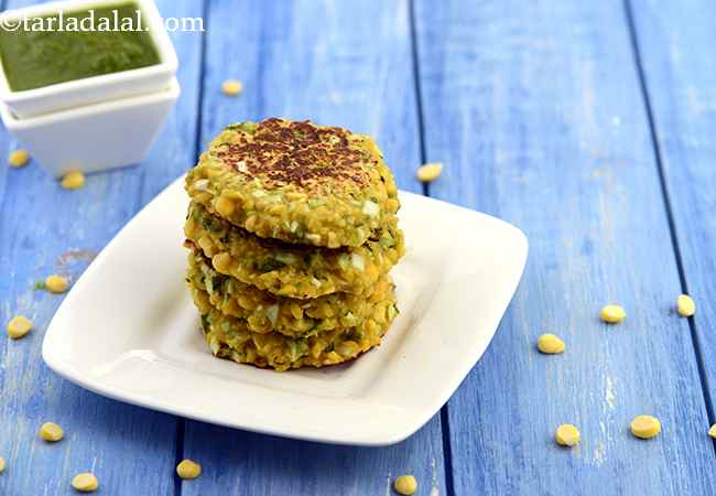  चना दाल एण्ड कैबॅज टिक्की - Chana Dal and Cabbage Tikki 