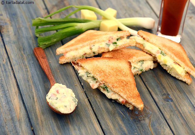 Cheese and Spring Onion Sandwich
