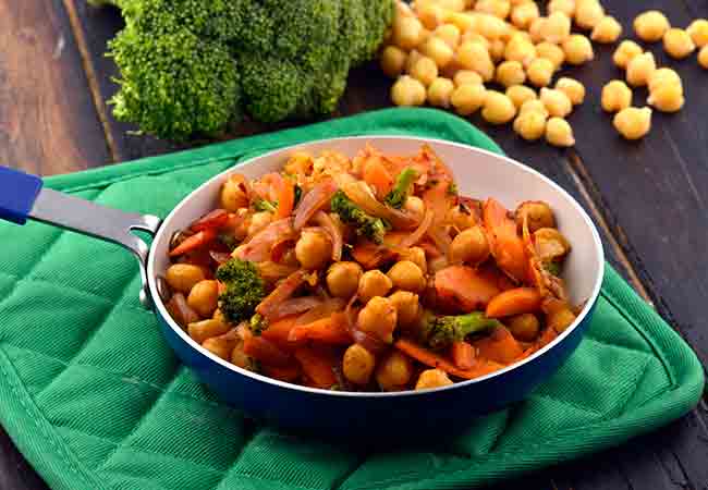  Chick Pea, Broccoli and Carrot Stir Fry, Protein Rich Recipe