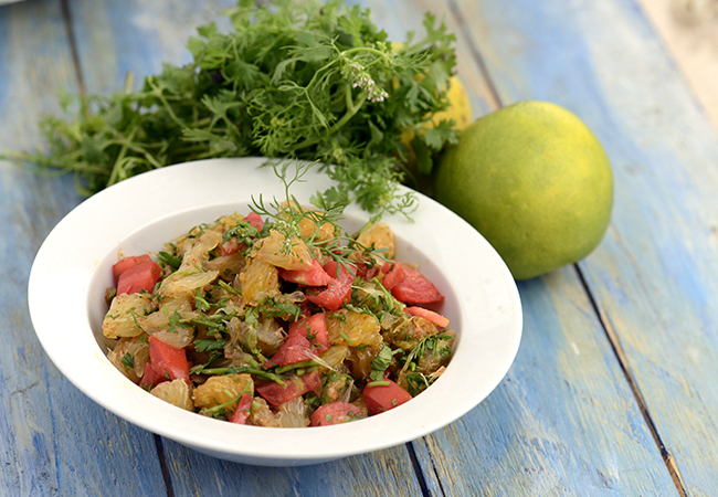 सिटरस सालसा विद स्पाईसी कोरीएन्डर - Citrus Salsa with Spicy Coriander