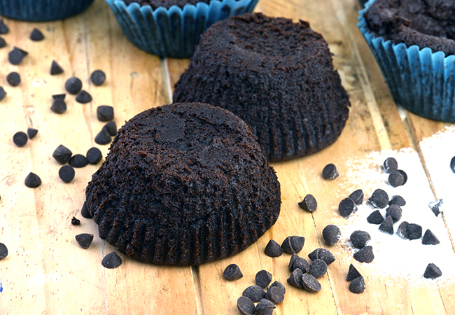  Chocolate Brownie Muffins, Eggless and Fudgy