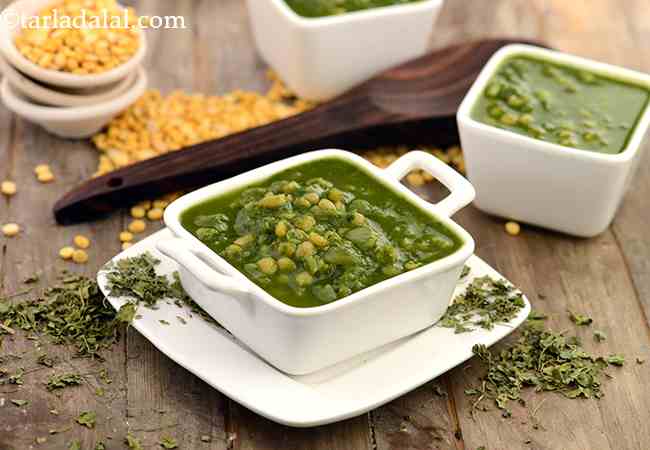  हरियाली दाल की रेसिपी | हरियाली चना दाल | दाल हरियाली | पालक दाल - Hariyali Dal ( Cooking with 1 Teaspoon Oil) 