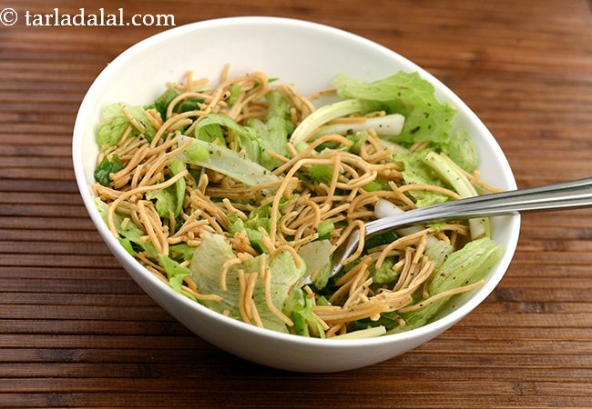 Instant Noodle Salad in Sweet and Sour Dressing