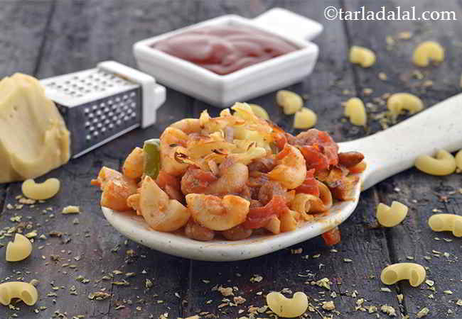 macaroni hot pot recipe | kids macaroni tiffin box | baked macaroni with baked beans | Indian style macaroni hot pot