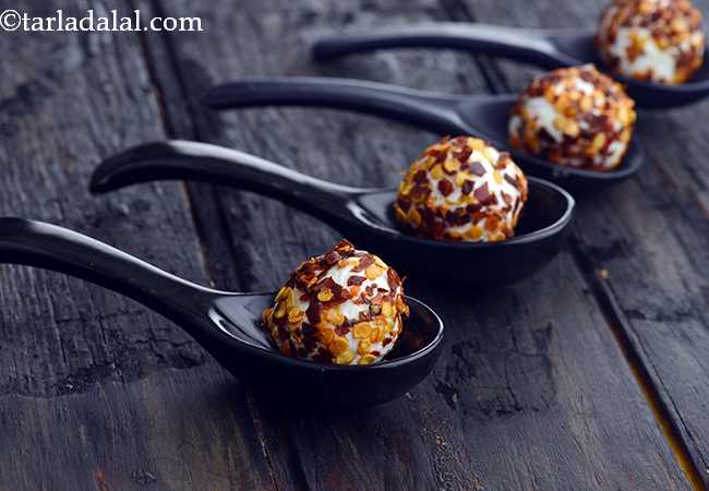  मलाई पनीर और चिली फ्लेक्स के बॉल्स | पौष्टिक ठंडा स्टार्टर - Malai Paneer Chilli Flake Balls, Cold Starter 