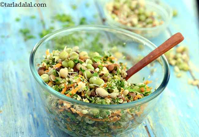 Masala Mixed Sprouts Salad with Coconut