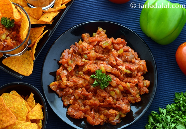 मैक्सिकन सालसा रेसिपी | मेक्सिकन सालसा | होममेड सालसा | सालसा डिप | Salsa, Mexican Salsa, Fresh Tomato Salsa Recipe