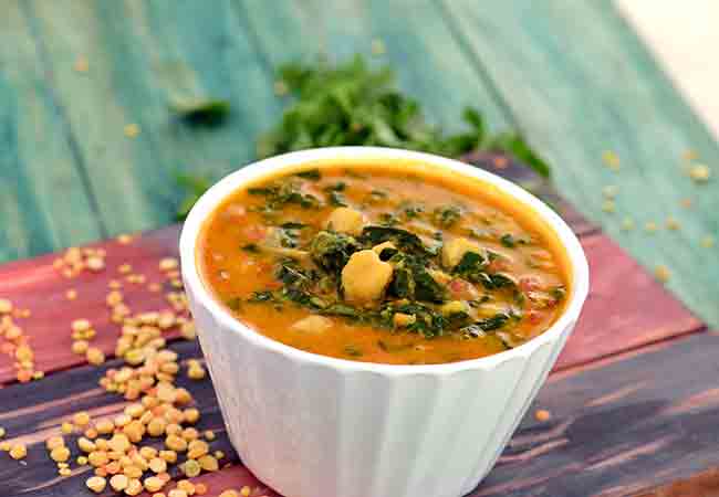  Mixed Dal with Spinach and Kabuli Chana