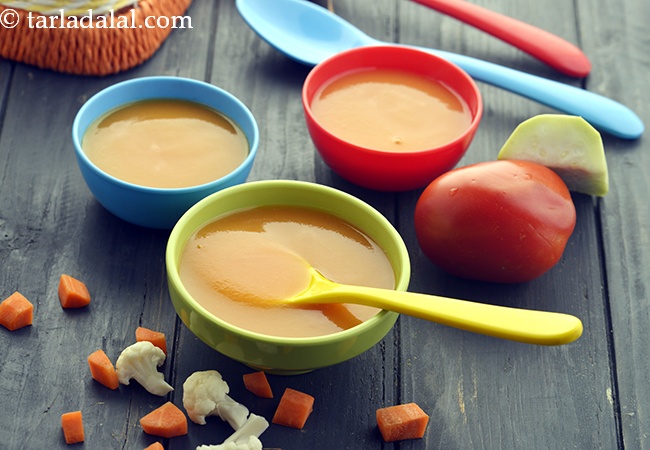 शिशु के लिए मिक्स वेजिटेबल सूप रेसिपी | बच्चों के लिए सब्जी का सूप | Mixed Vegetable Soup for Babies and Toddlers